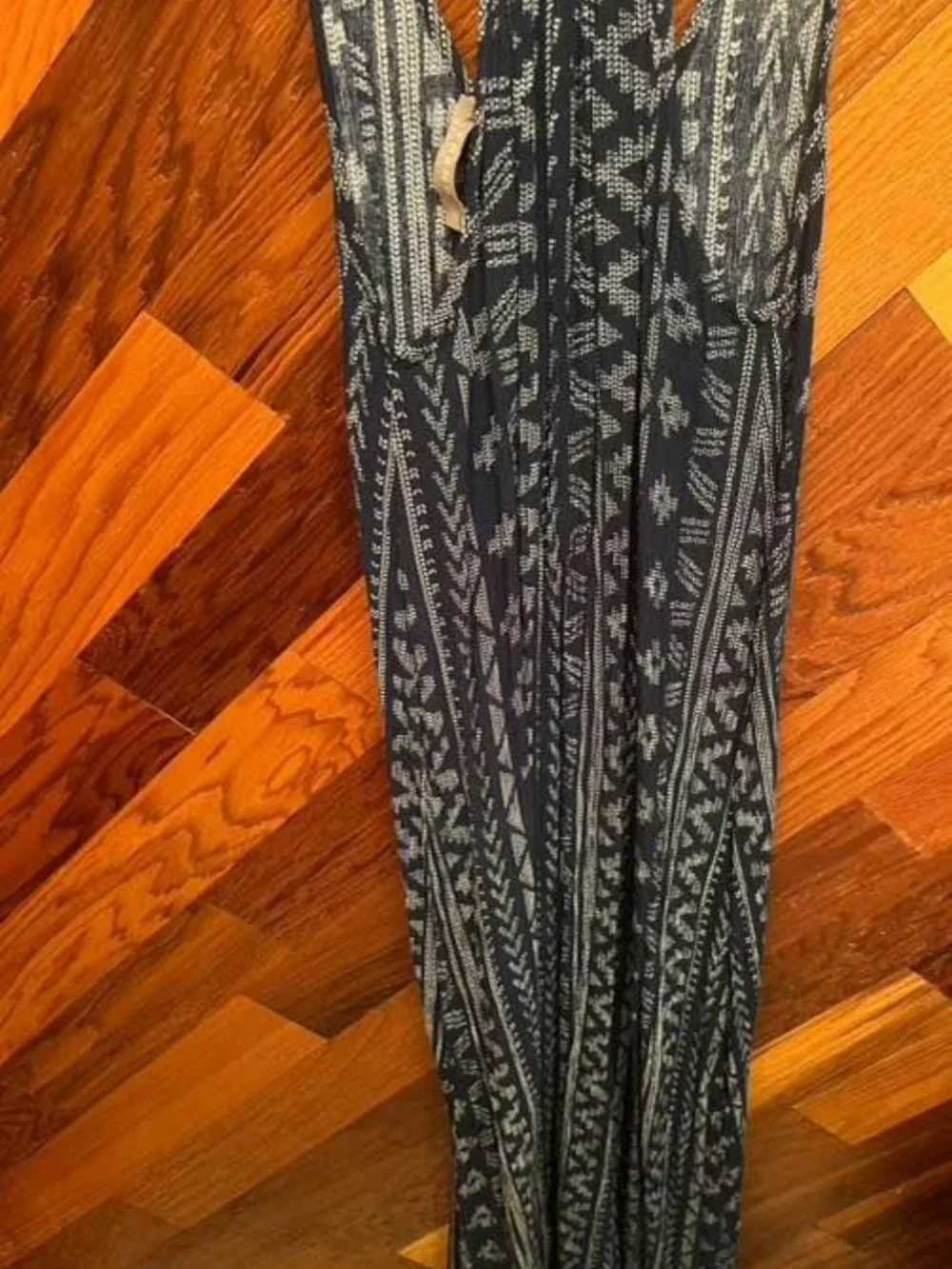 Blue Patterned Racerback Maxi Dress - Picture 5 of 5